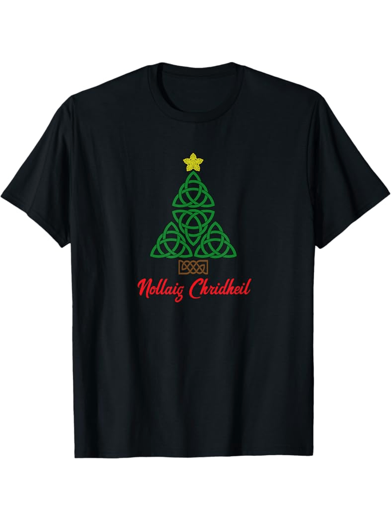Celtic Knot Christmas Tree & Nollaig Chridheil Scottish T-Shirt Celtic Knot Christmas Tree & Nollaig Chridheil Scottish T-Shirt