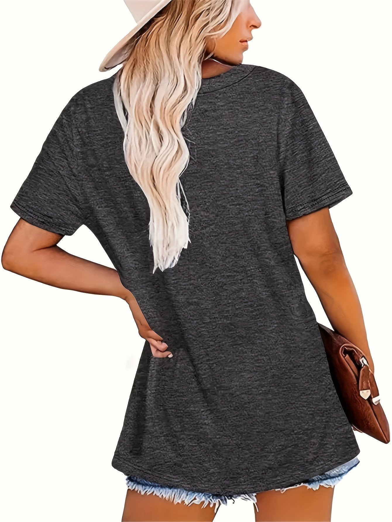 Casual Short Sleeve Round Neck Top Casual Short Sleeve Round Neck Top