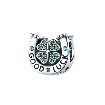 Charms Four Leaf Clover Green Bead