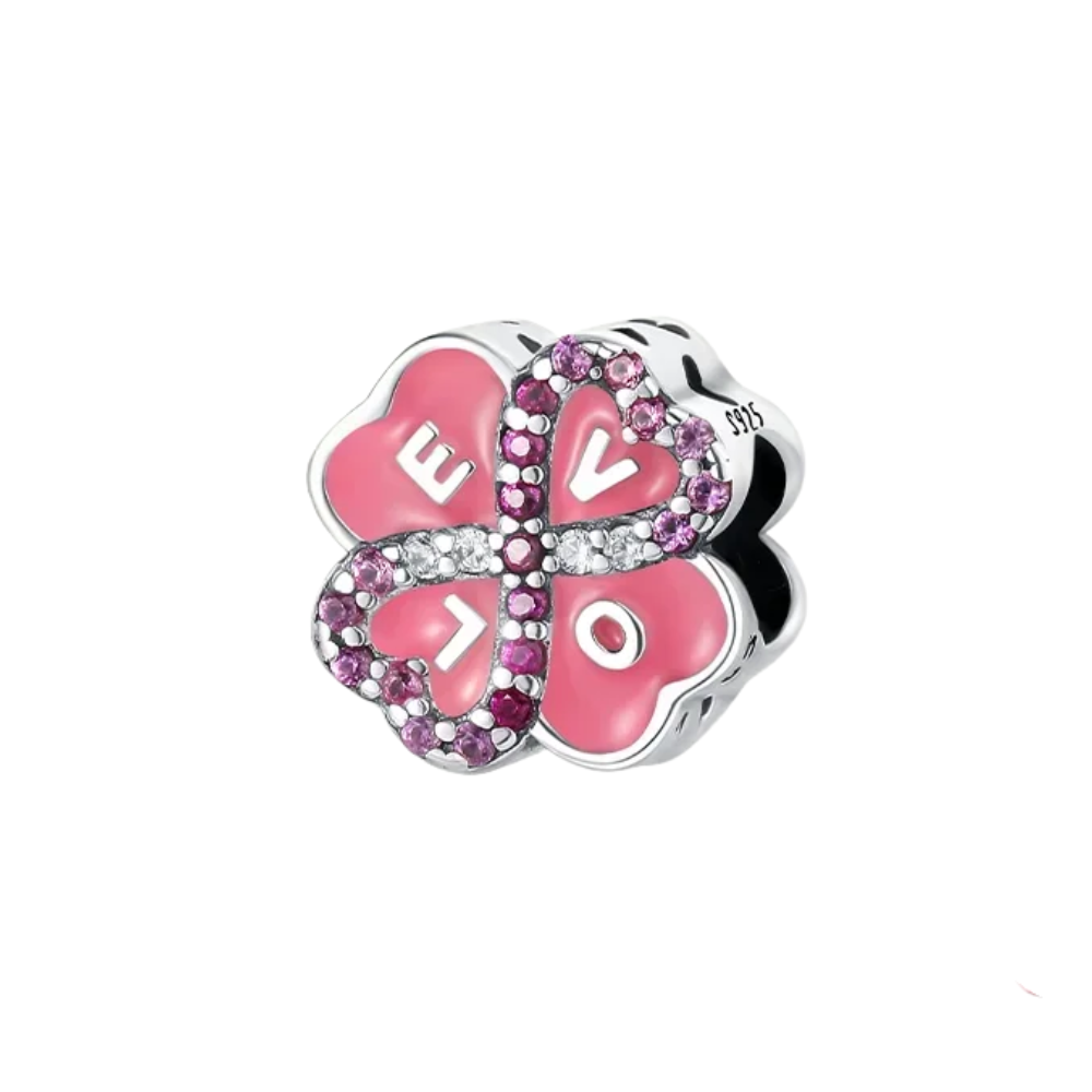 925 Sterling Silver Lucky Charms Four Leaf Clover Bead 925 Sterling Silver Lucky Charms Four Leaf Clover Bead