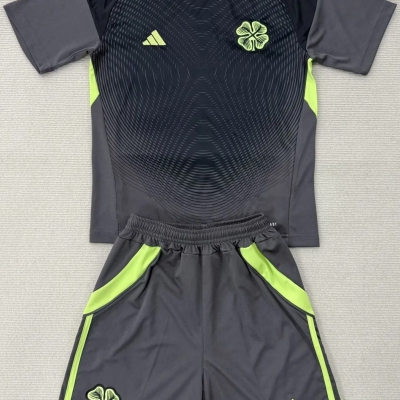 Celtic 2025-26 Gray Black Goalkeeper Kids Kit