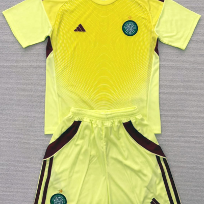 Celtic 2025-26 Yellow Goalkeeper Kids Kit