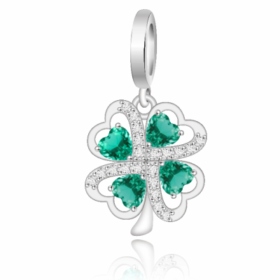 FC Jewelry 925 Silver Irish Shamrock Clover Charm Bead Fit Original Bracelet