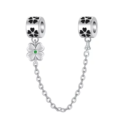 Irish Gifts - GAA, Ireland Football Jerseys, Ireland Rugby Jerseys Silver Charms Green Four Leaf Clover Horseshoe Bead Earring