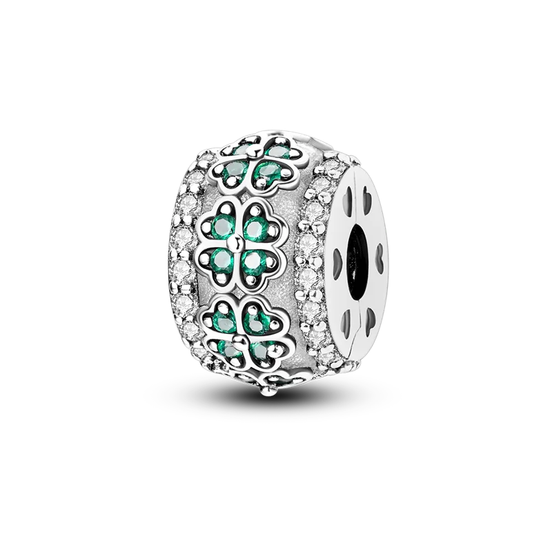 Four-Leaf Clover Silver Charm Bead (Irish Luck) Four-Leaf Clover Silver Charm Bead (Irish Luck)