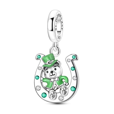 Shamrock Leprechaun Charms Bead Pendant
