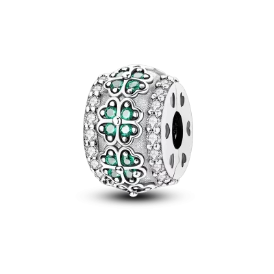 Lucky Silver Clover Charm Bead