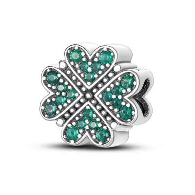 Lucky 925 Silver Clover Horseshoe Charm Bead