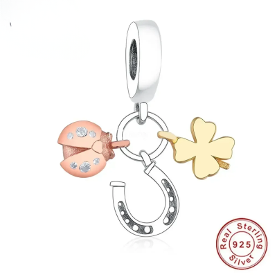 FC Jewelry Fit Original Charm Bracelet 925 Silver Irish Shamrock Clover Faith Bead