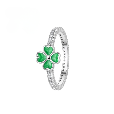 Irish Gifts - GAA, Ireland Football Jerseys, Ireland Rugby Jerseys 925 Silver Lucky Four Leaf Clover Horseshoe Charm Bead