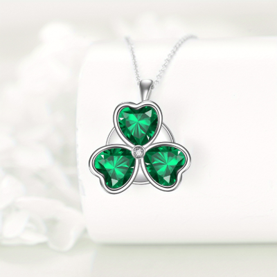 925 Sterling Silver Spinning Clover Necklace