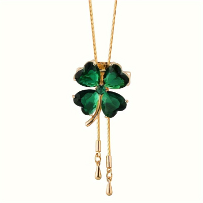 Adjustable Four-Leaf Clover Pendant Necklace