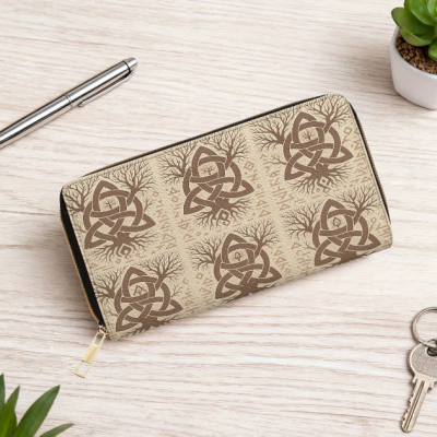 Celtic Tree of Life Long Zipper Wallet