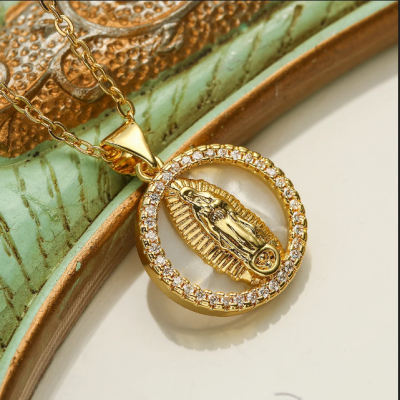 Irish Gifts - GAA, Ireland Football Jerseys, Ireland Rugby Jerseys Elegant Virgin Mary Pendant Necklace