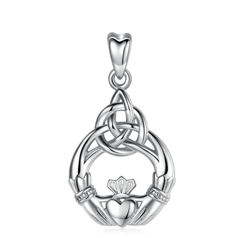 Eudora 925 Sterling Silver Celtic Claddagh Knot Necklace for Women Eudora 925 Sterling Silver Celtic Claddagh Knot Necklace for Women