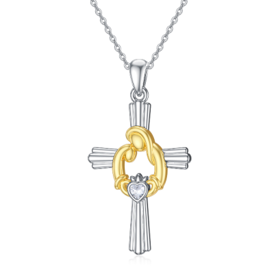 Irish Claddagh Celtic Cross Necklace