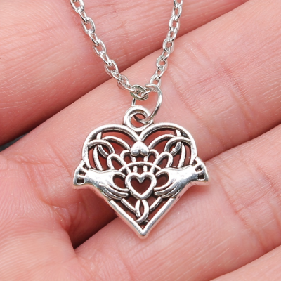 Irish Claddagh Charm Pendant Necklace