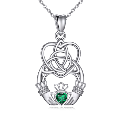 Irish Claddagh Heart Pendant Necklace