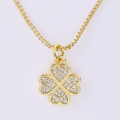 Irish Lucky Four-Leaf Clover Necklace