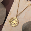 Kinitial Crescent Moon Trinity Knot Necklace
