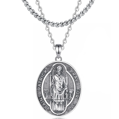 Saint Patrick 925 Sterling Silver Necklace