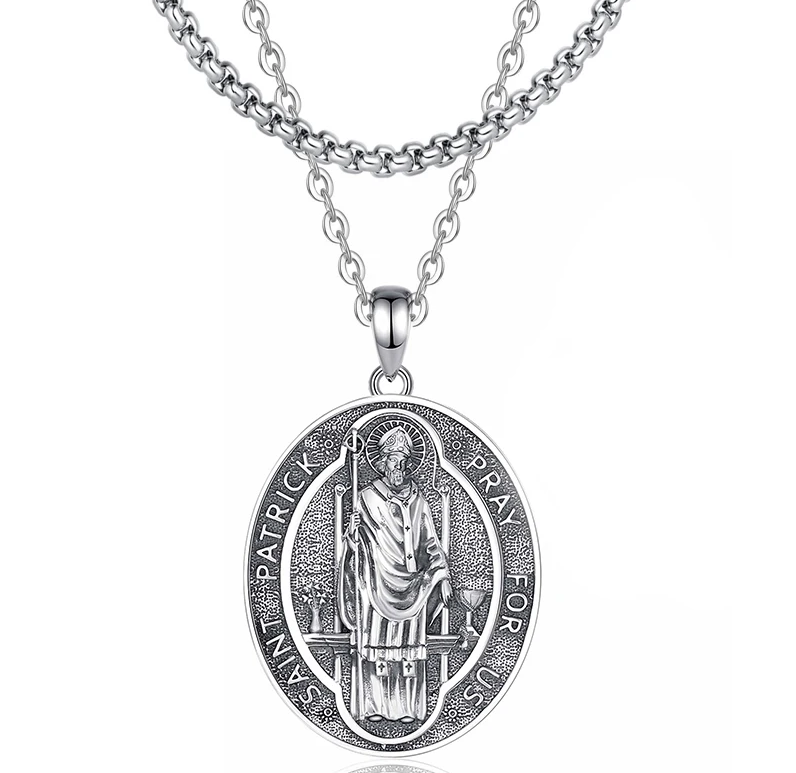 Saint Patrick 925 Sterling Silver Necklace Saint Patrick 925 Sterling Silver Necklace