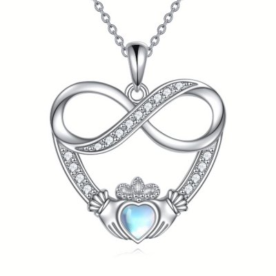 Sterling Silver Claddagh Infinity Necklace