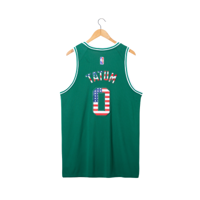 Boston Celtics USA Flag Design by Nike 2022-2023 Green Jersey #0 (1)