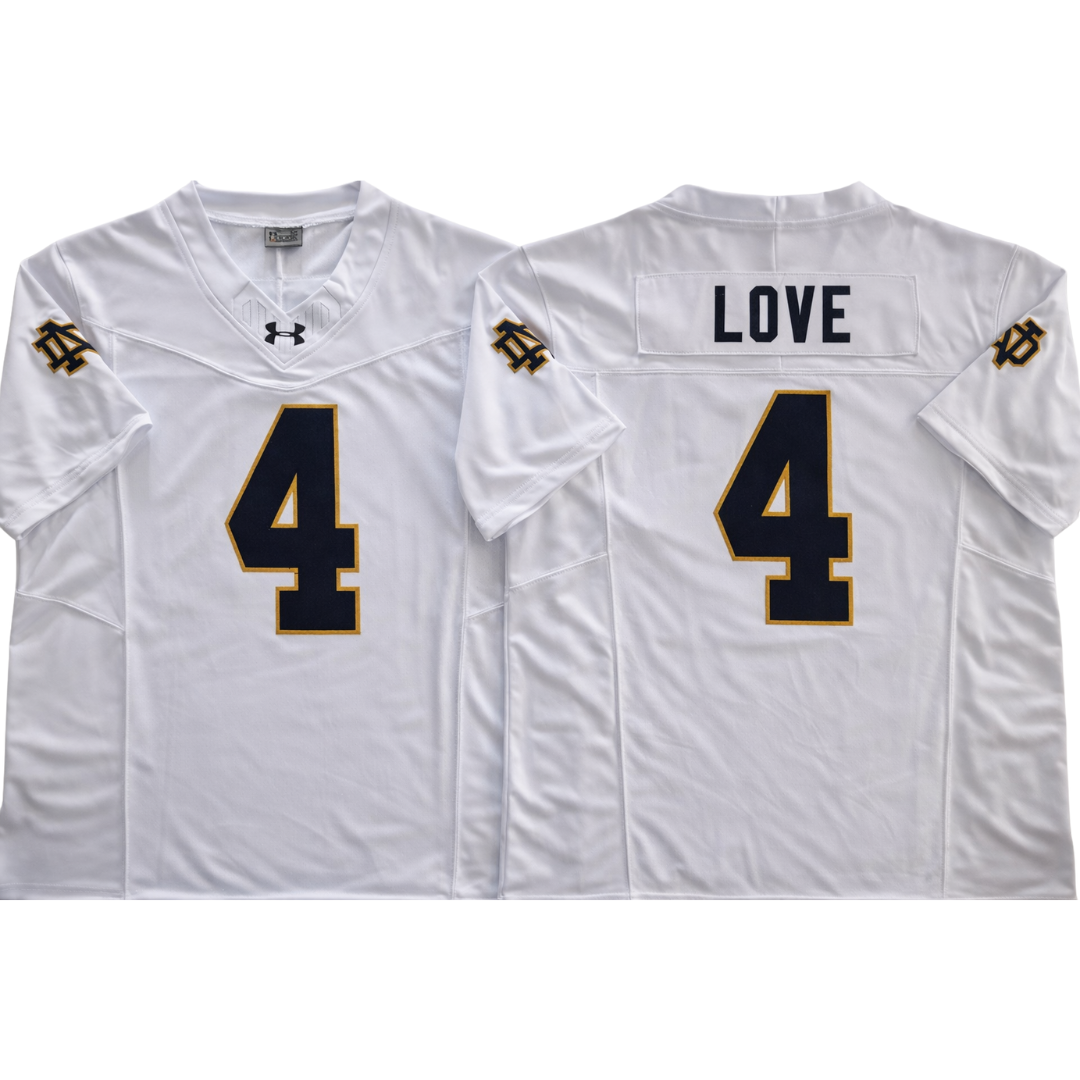 Notre Dame Fighting Irish Jersey White - #4 Norte Dame Fighting Irish Jersey White - #4